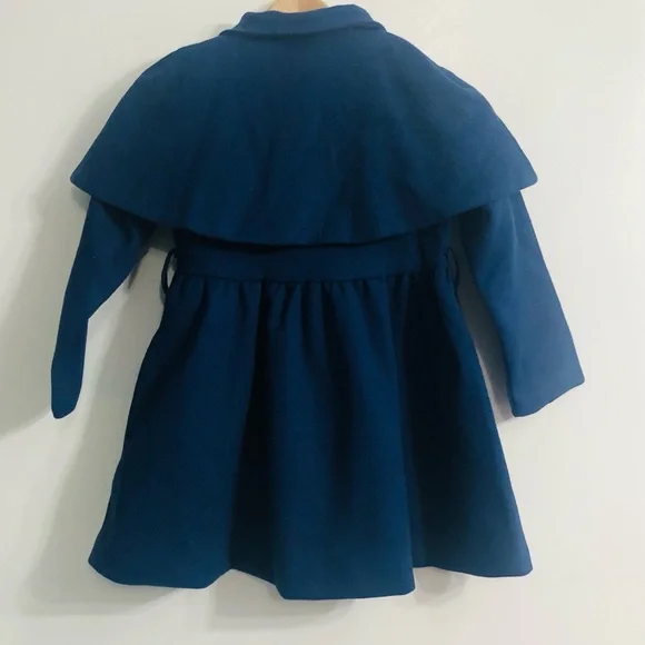 DannaBelle dress coat cloak lapel buttons long blue . 6Y